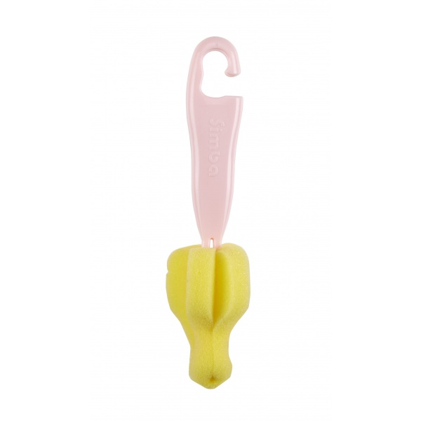 Simba Sponge Nipple Brush With Easy Hanging Hook (Pink)