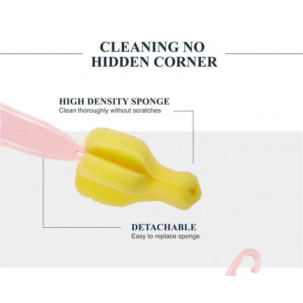 Simba Sponge Nipple Brush With Easy Hanging Hook (Pink)