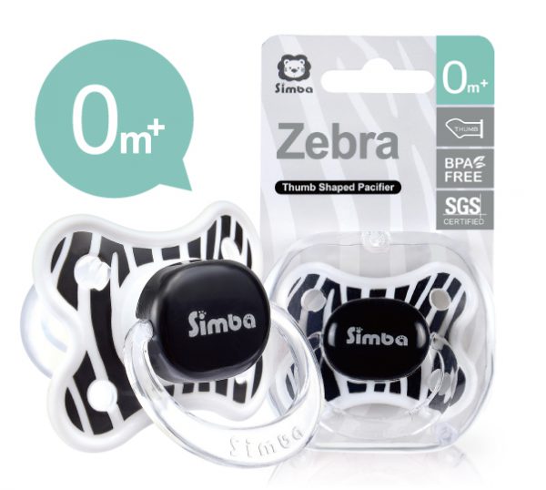 Simba Thumb Shaped Cutie Pacifier (Zebra 0 mth +)