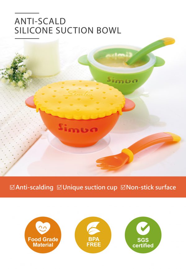 Simba Silicone Suction Bowl (Magic Rainbow Series, Orange)