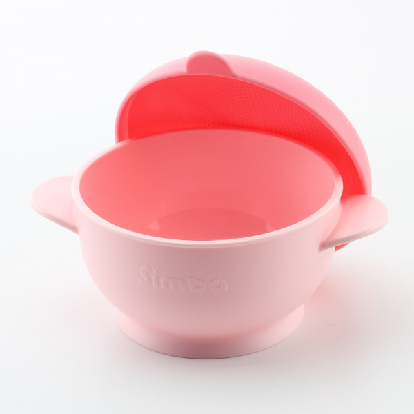Simba Amazing Self-Feeding Suction Bowl with Lid, BPA-Free (Pink Burger)