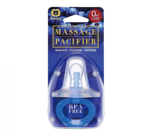 Simba Thumb-Shaped Massage Pacifier (0-6 mths, Blue)