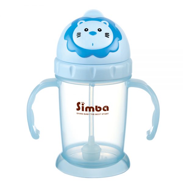 Simba 8 oz Flip-it Baby Training/Sippy Cup with Weighted Straw (Blue, BPA Free)